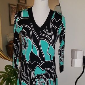 Susan Graver Liquid Knit Printed Asymetrical Tunic
